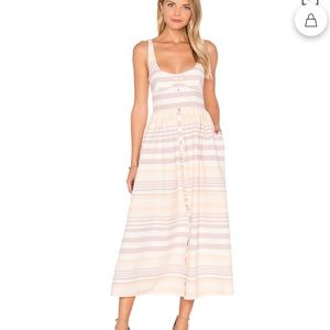 Mara Hoffman Button Front Midi Dress - Sand Stripe